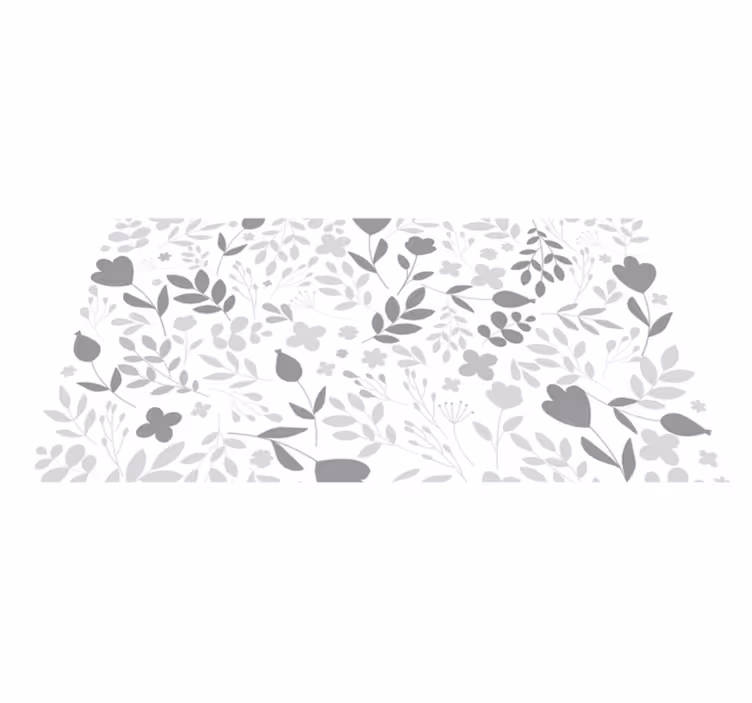 Blomstret silhuet Blomster og planter vinyltæppe - TenStickers