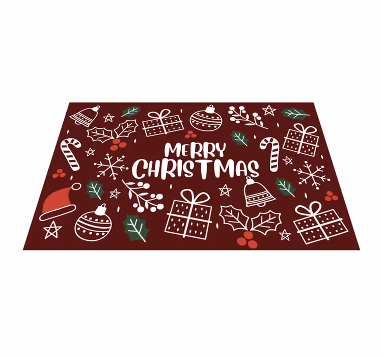 God jul sjov vinylrugs grønt tæppe - TenStickers