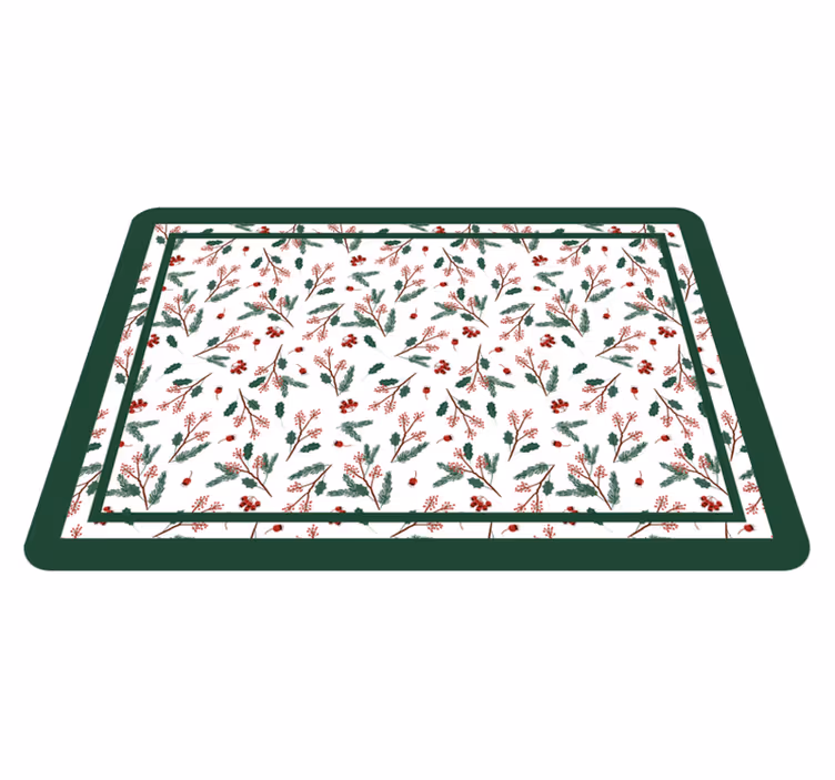 Blomstermønster glædelig jul juletræsmåtte - TenStickers