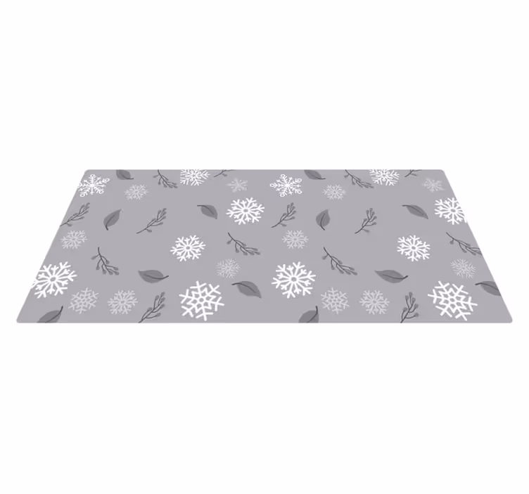 Grå baggrund snefnug juletræsmåtte - TenStickers