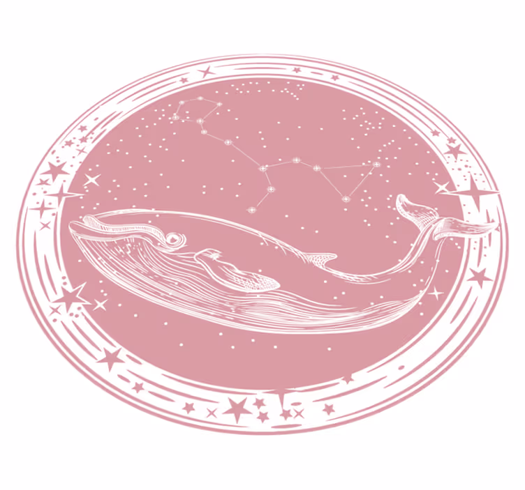 Hval konstellation cirkel stjerne vinyl tæppe - TenStickers