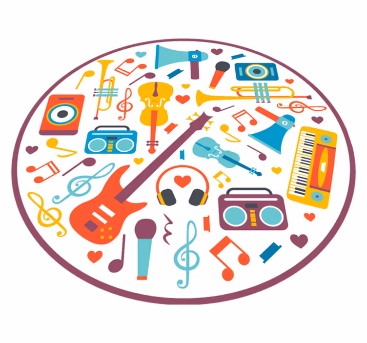 Musikalsk legecirkel vinyl tæppe - TenStickers
