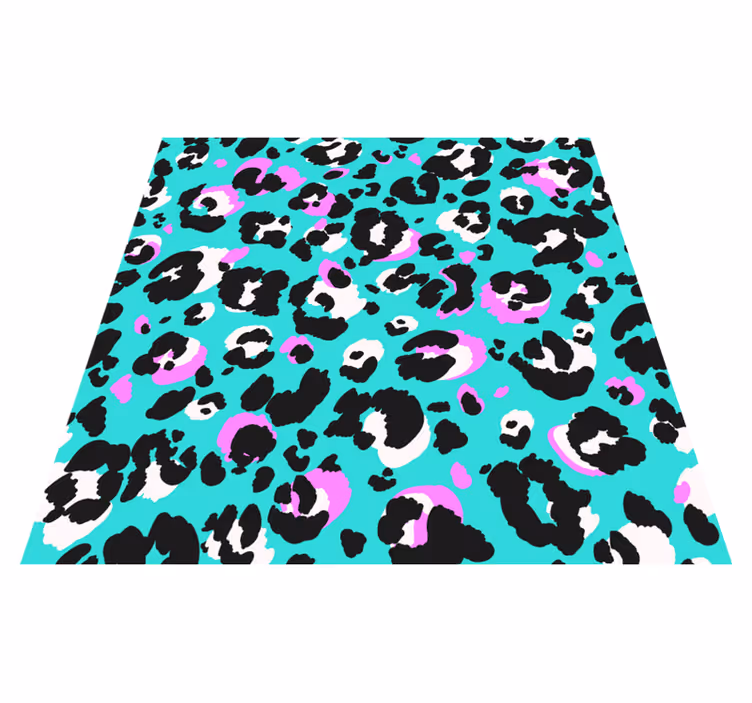 Neon leopard print dyreprint tæppe - TenStickers