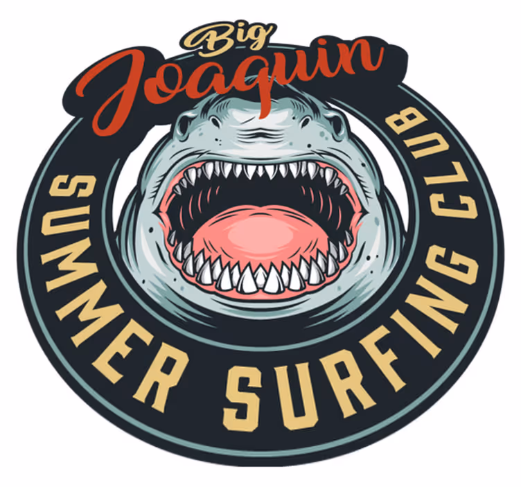 Vintage stor haj logo dyretæppe - TenStickers