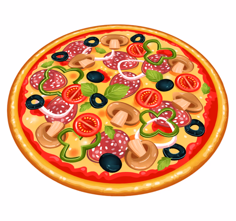Italien pizza cirkulært vinyltæppe - TenStickers