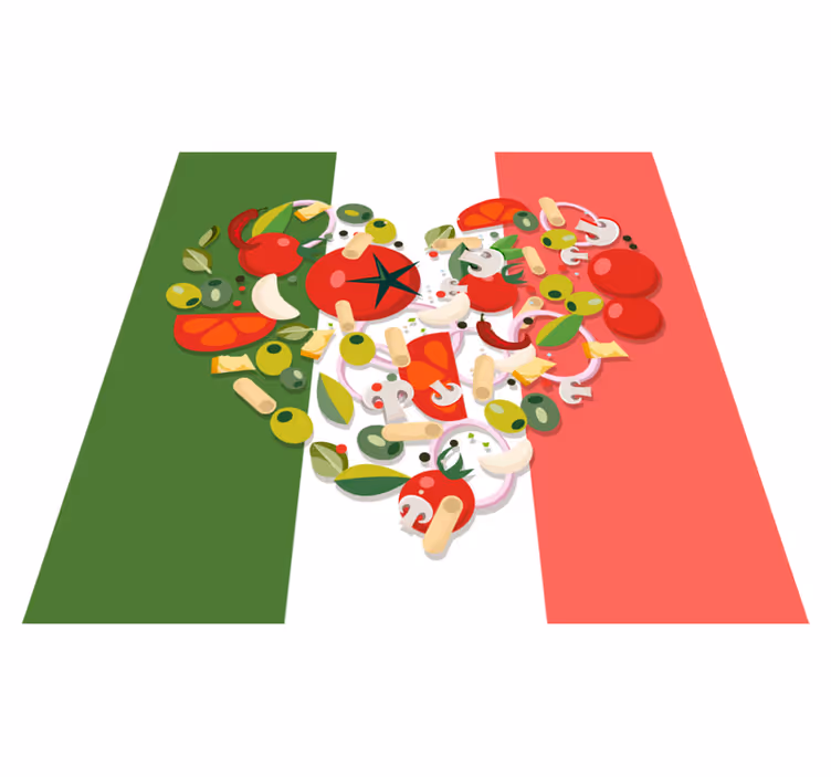 Italien mad flag verdenskort tæppe - TenStickers