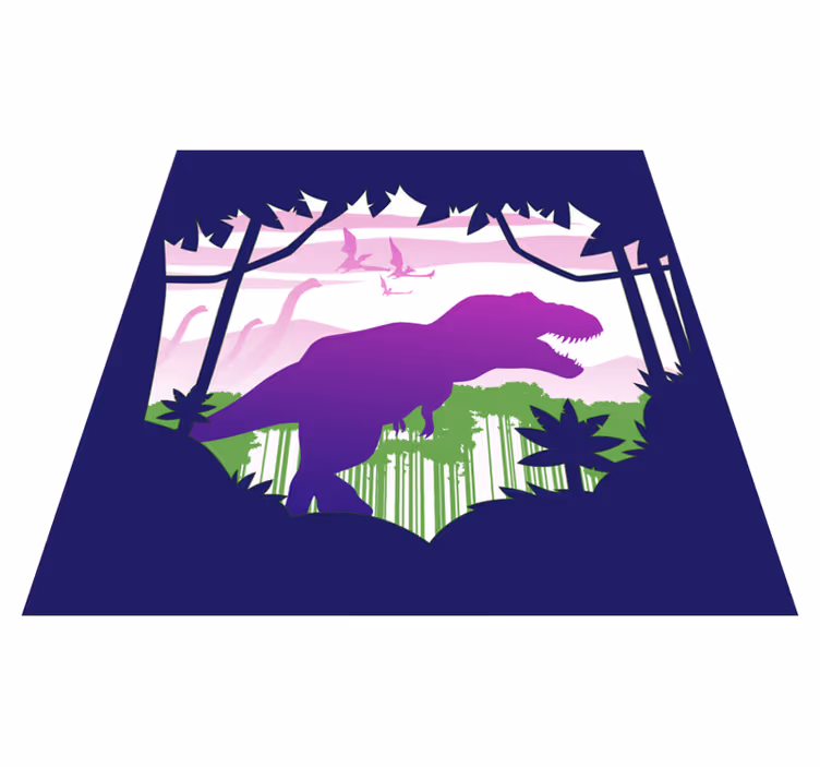 Dinosaur silhuet vinyl tæppe - TenStickers