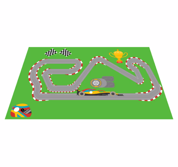Racing bilspor vinyl tæppe - TenStickers