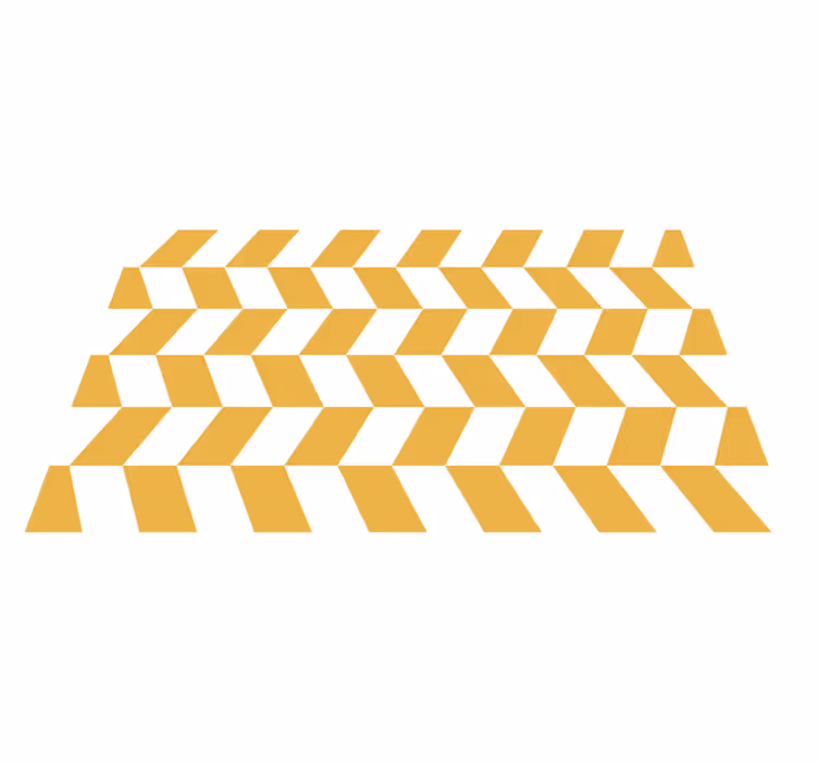 Geometriske hvide og gule figurer vinyltæpper - TenStickers