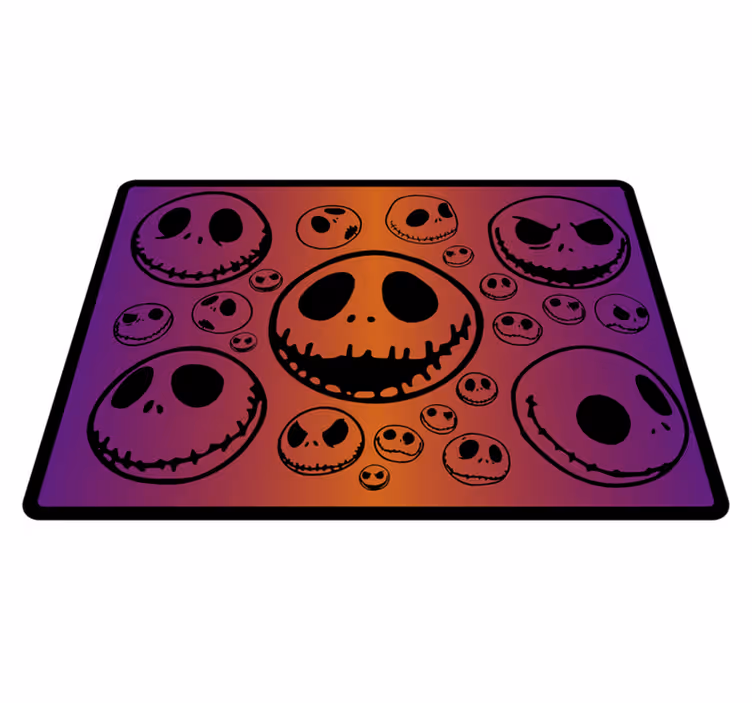 Uhyggelige kranier mønster vinyltæpper til halloween - TenStickers