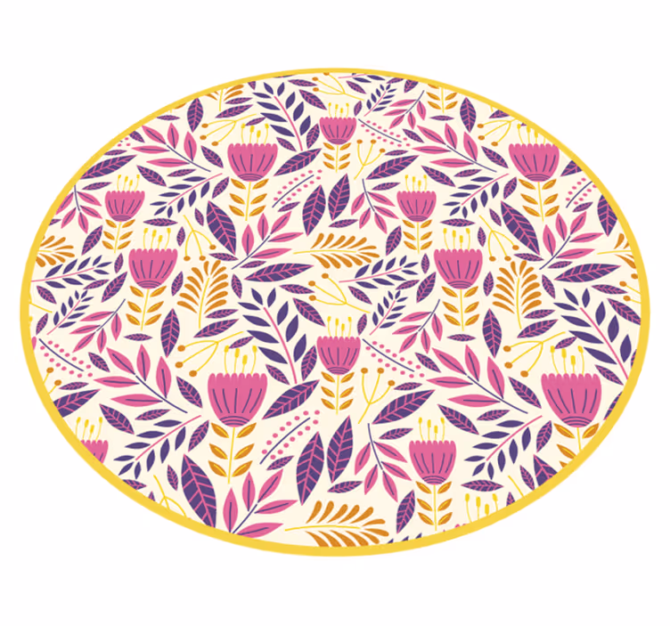 Blomstersymmetri design Blomster og planter vinyltæppe - TenStickers