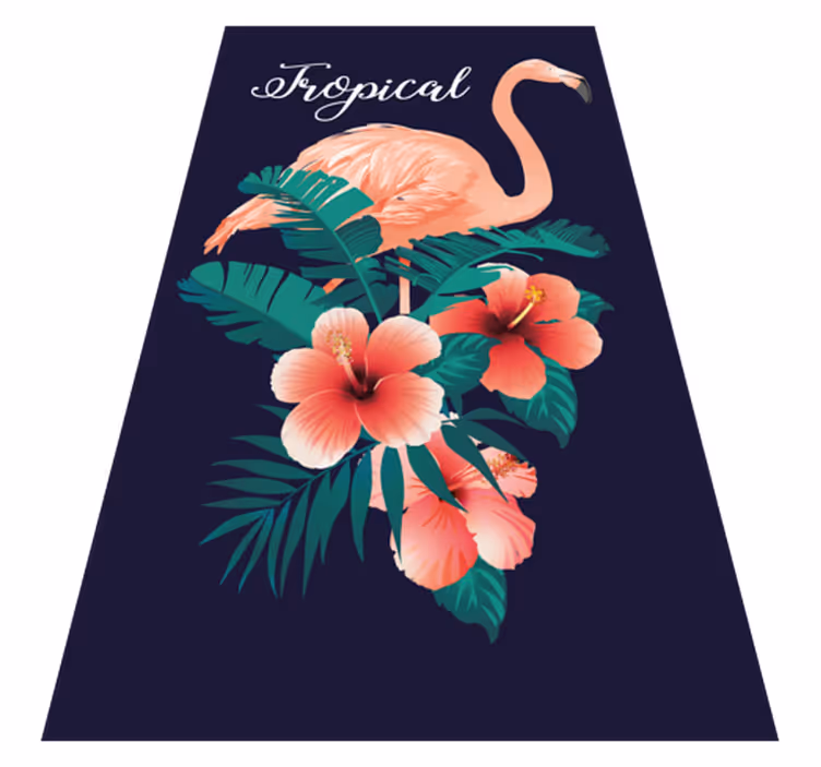 Tropisk flamingo sort dyretæppe - TenStickers