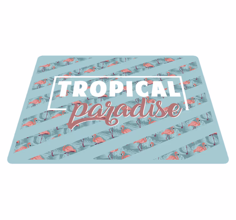 Tropisk paradis tekst vinyltæpper med dyr - TenStickers