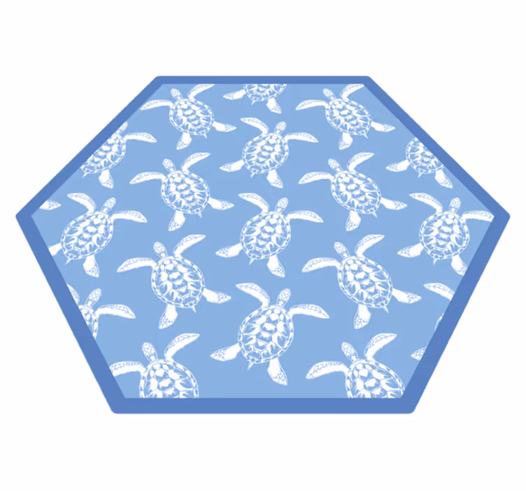 Skildpadder på blå baggrund dyretæppe - TenStickers
