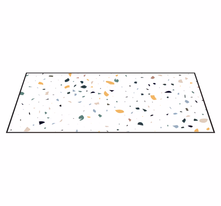 Terrazzo inspiration geometriske vinyl tæppe - TenStickers