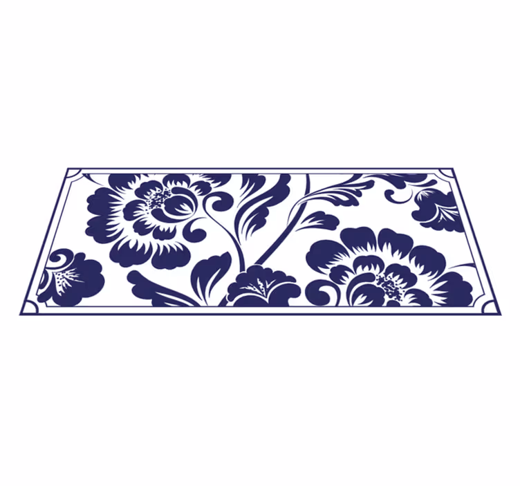 Sorte og hvide rosetter vintage tæppe - TenStickers