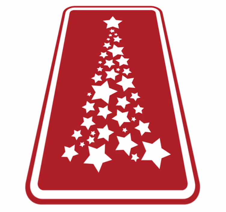 Rød og hvid stjerne træ juletræsmåtte - TenStickers