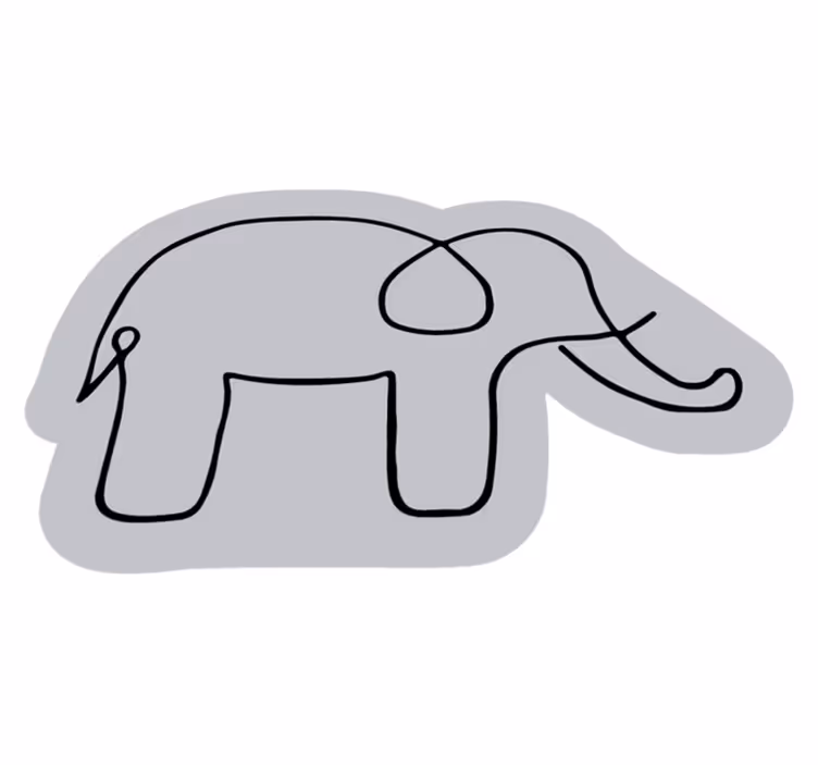 Elefant skitse dyretæppe - TenStickers