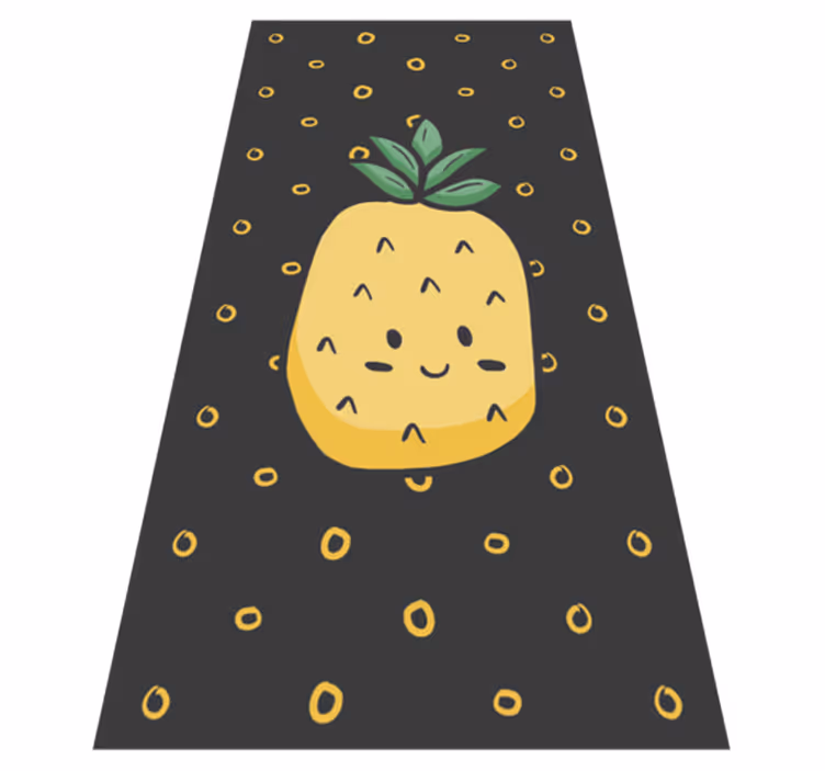 Vinyl tæppe ananas med blade blomster tæppe - TenStickers