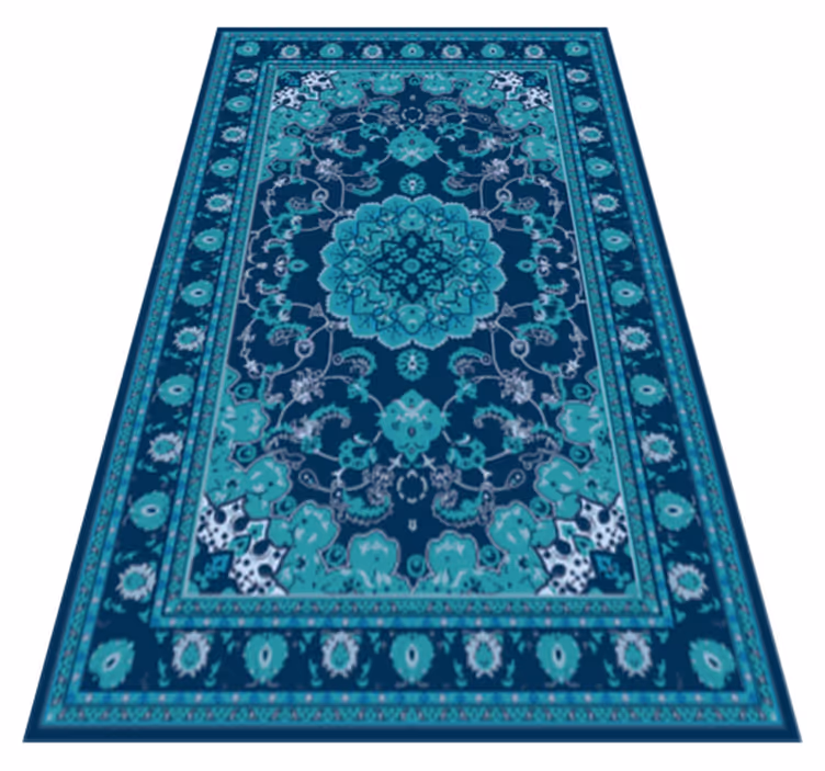 Blågrøn mandala elegance mandala vinyl tæppe - TenStickers