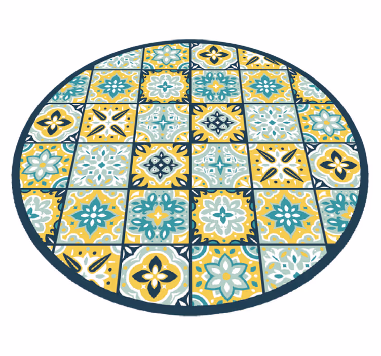 Cirkulær mosaik mosaik vinyl tæppe - TenStickers