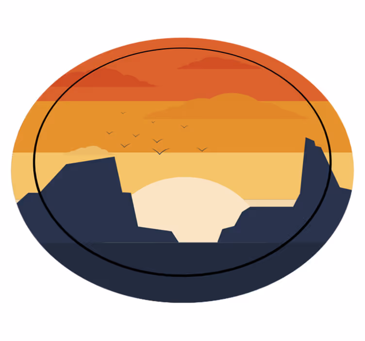 Vestlig solnedgang cirkulært tæppe - TenStickers