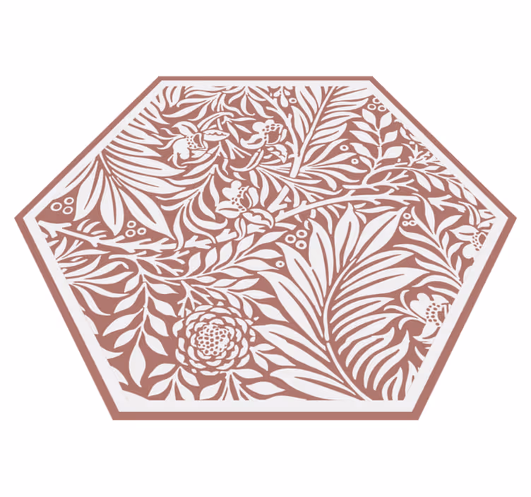 Blomstret symmetri sekskant Blomster og planter vinyltæppe - TenStickers