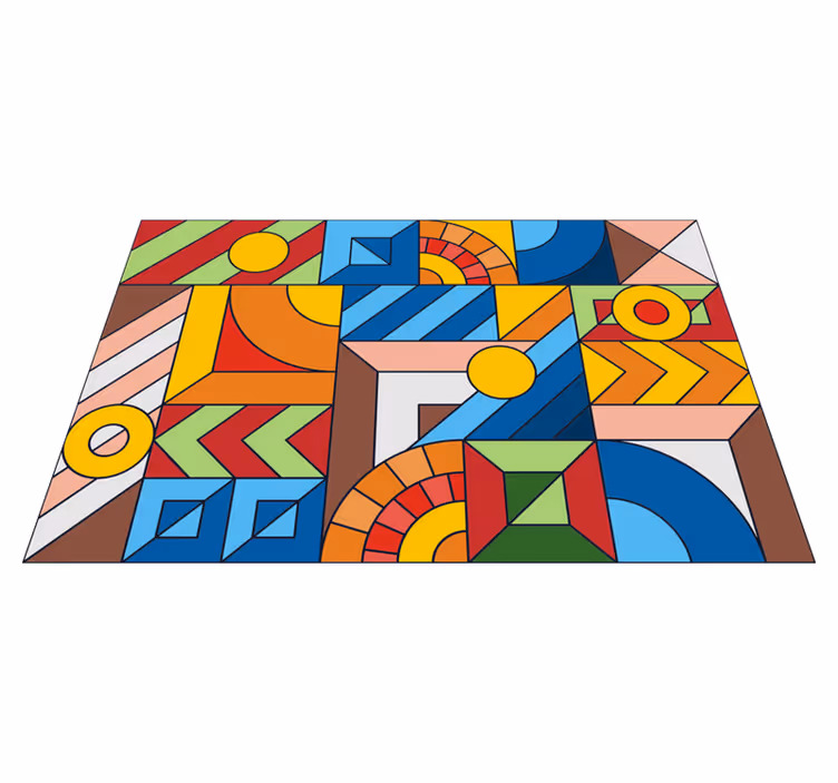 Farverige mosaik gulvfliser - TenStickers