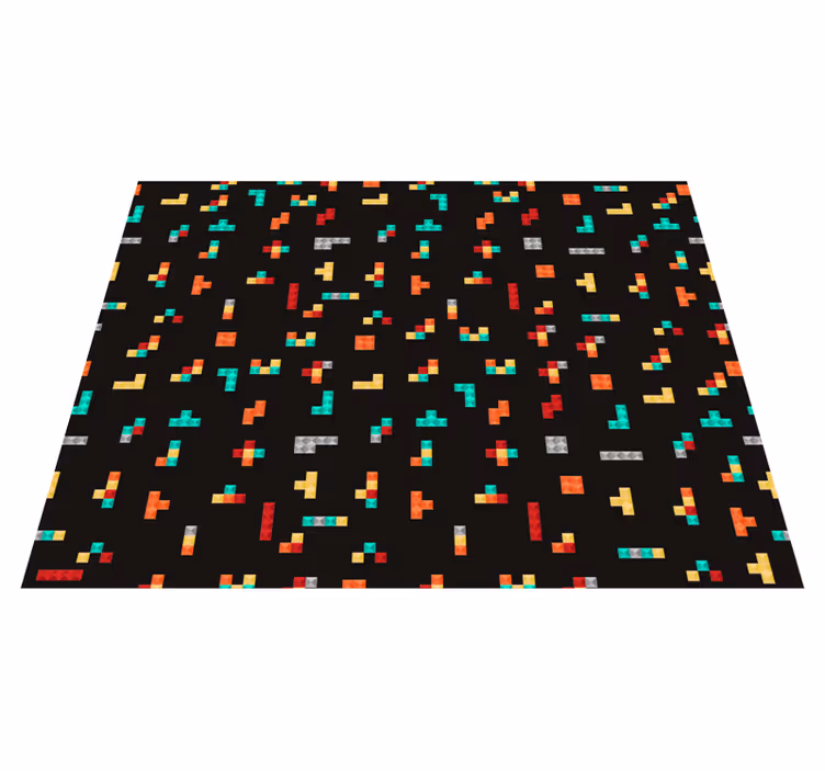 Retro tetris vintage vinyl tæppe - TenStickers