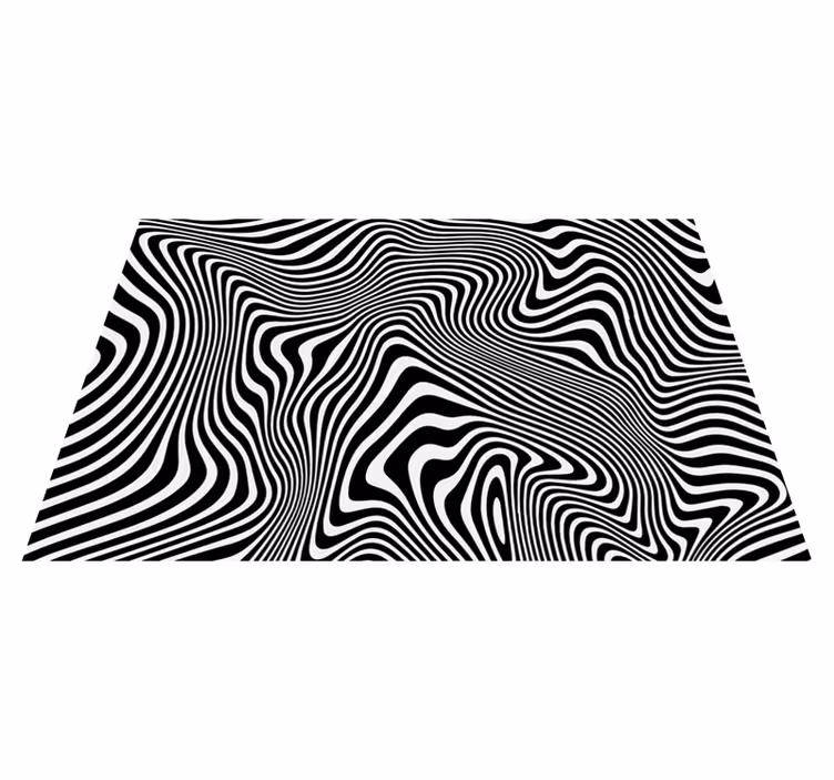 Bølget optisk illusion stribede vinyl tæppe - TenStickers