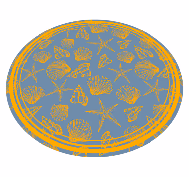 Marine motiv cirkel vinyltæpper med dyr - TenStickers
