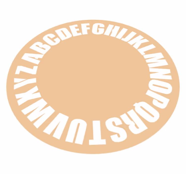 Alfabet cirkulært layout alfabetet vinyl tæppe - TenStickers