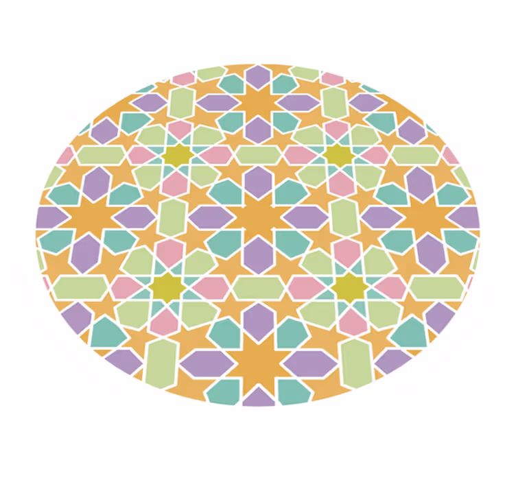 Stjerne mosaik cirkel geometriske vinyl tæppe - TenStickers