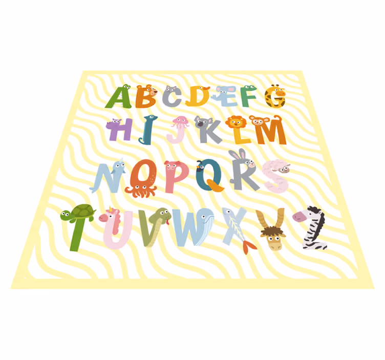 Dyr alfabet vinyl tæppe - TenStickers