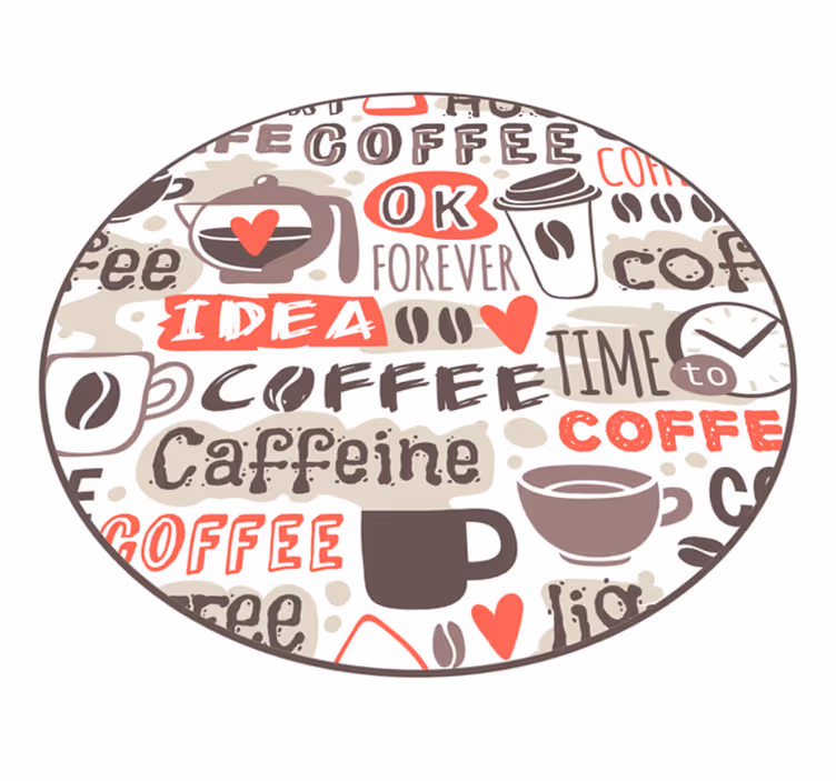 Kaffe-tema citat vinyl tæppe - TenStickers