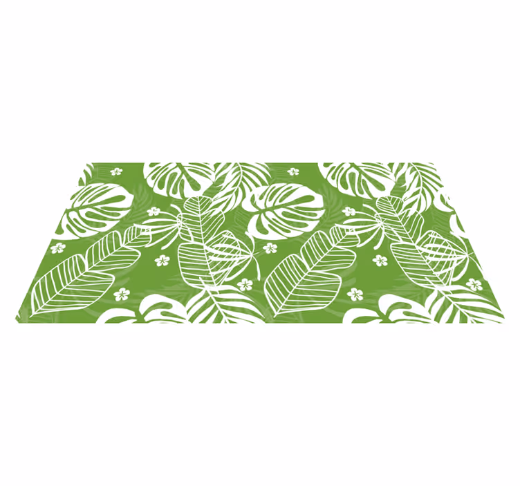 Monstera blad mønster natur vinyl tæppe - TenStickers