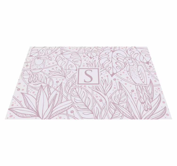 Tilpasset junglemotiv vinyl tæppe med navn - TenStickers