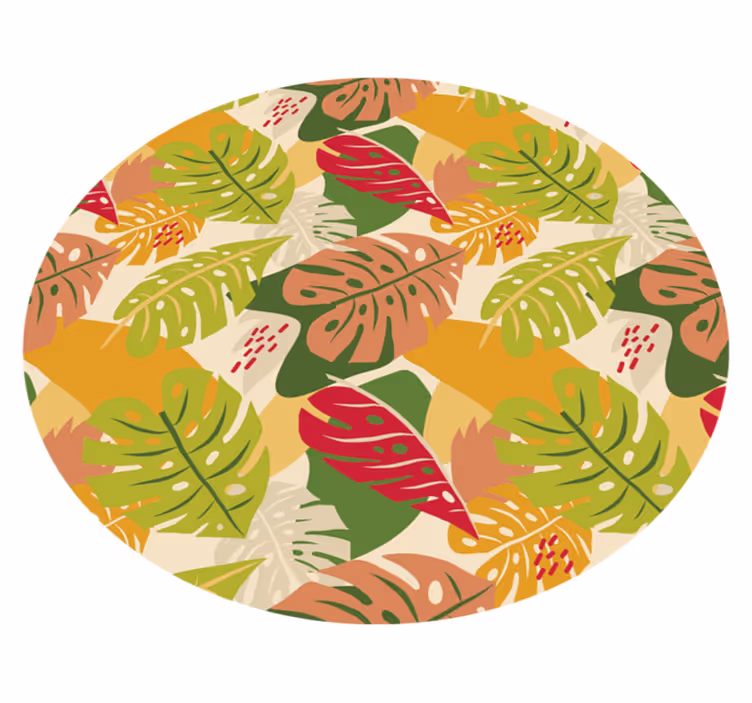 Tropisk løvmønster Blomster og planter vinyltæppe - TenStickers