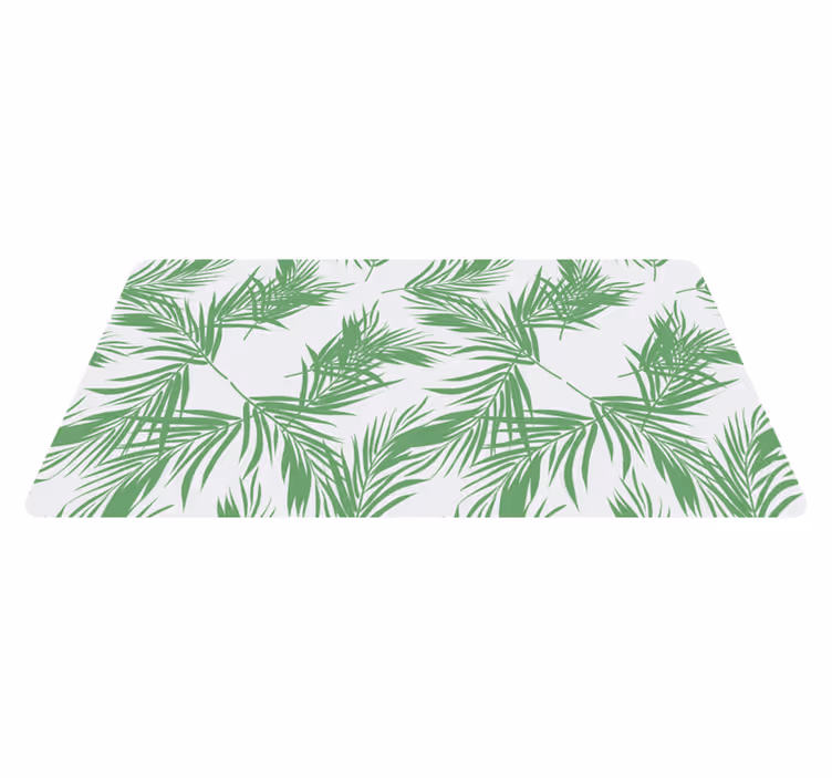 Palme blade mynte blomster tæppe - TenStickers