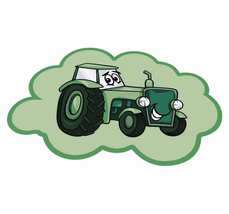 Grøn traktor børn vinyl tæppe - TenStickers