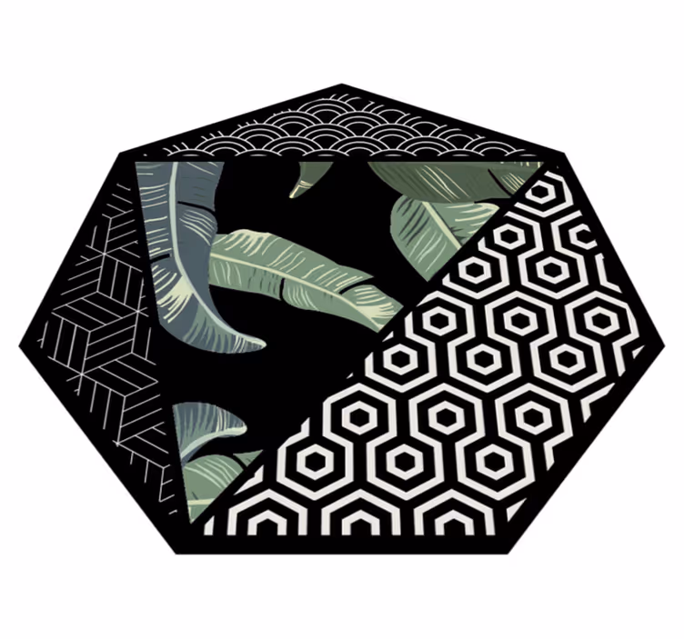Grønne blade og geometriske tæpper - TenStickers