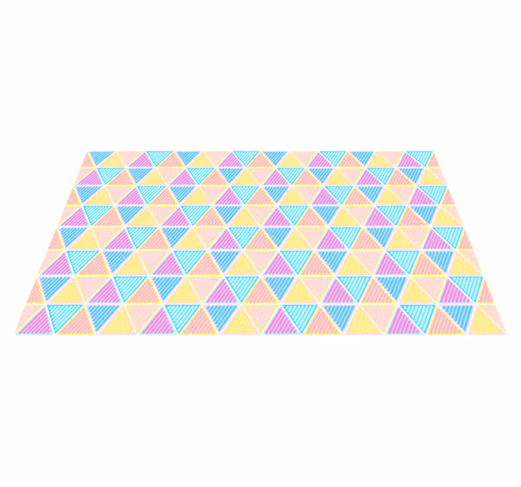 Pasteltriangler farverigt flisetæppe - TenStickers