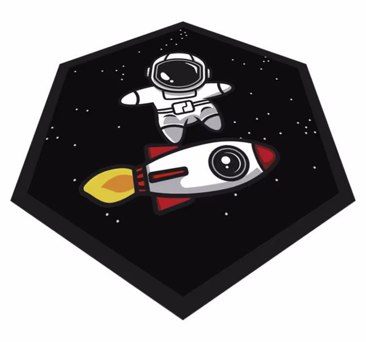 Astronaut eventyr tæppe til børneværelse - TenStickers