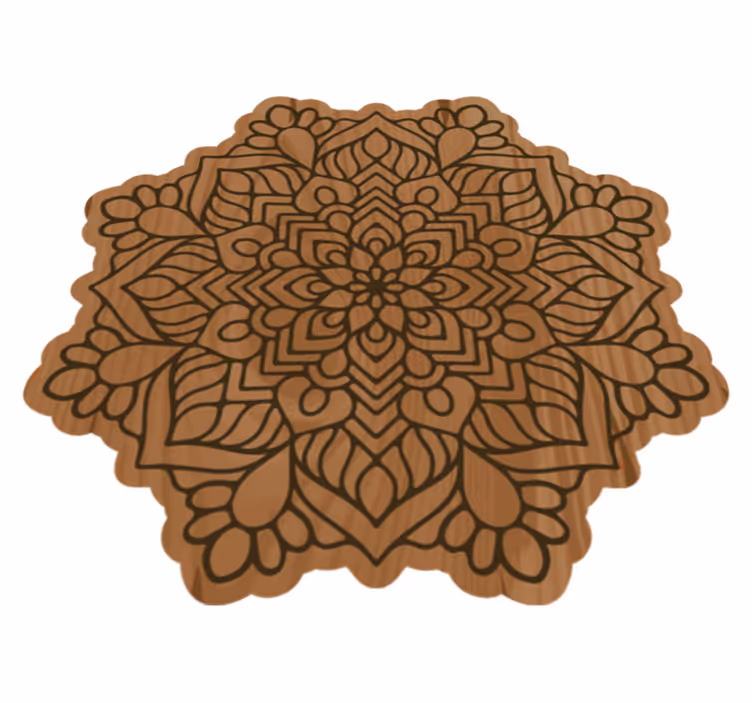 Mandala effekt træ effekt vinyl tæppe - TenStickers