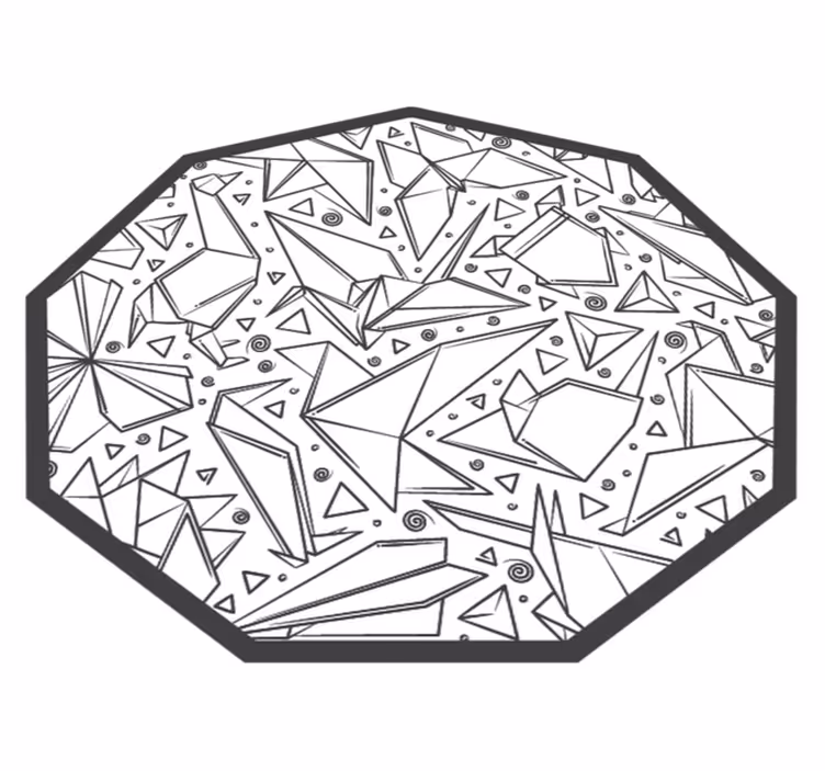Geometriske former ottekantet geometriske vinyl tæppe - TenStickers