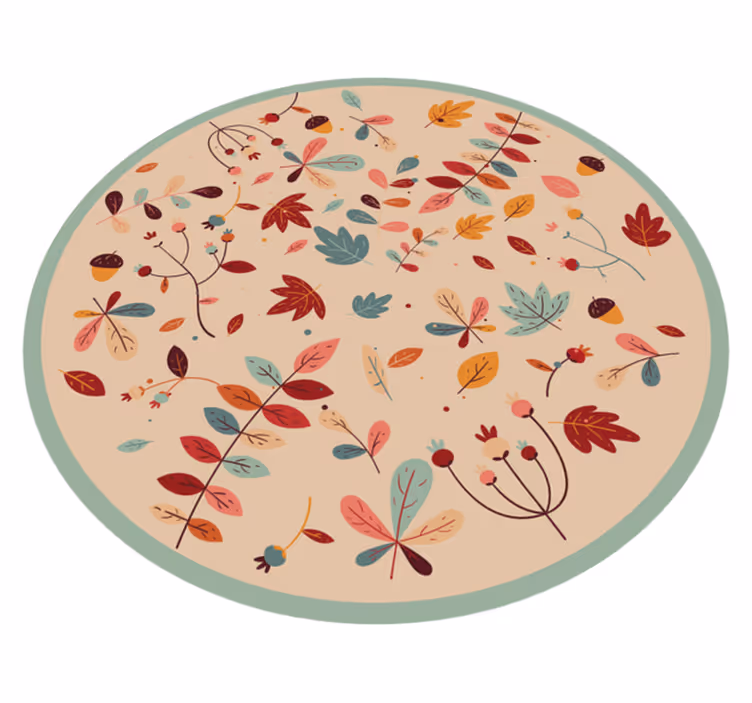 Efterårs løvmønster Blomster og planter vinyltæppe - TenStickers