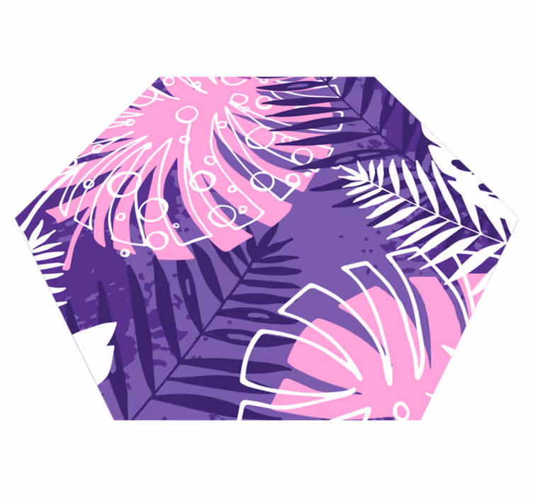 Lilla jungle blad natur vinyl tæppe - TenStickers