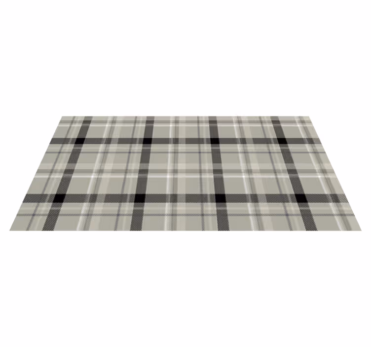 Sort og hvid tartan fliser vinyl tæppe - TenStickers