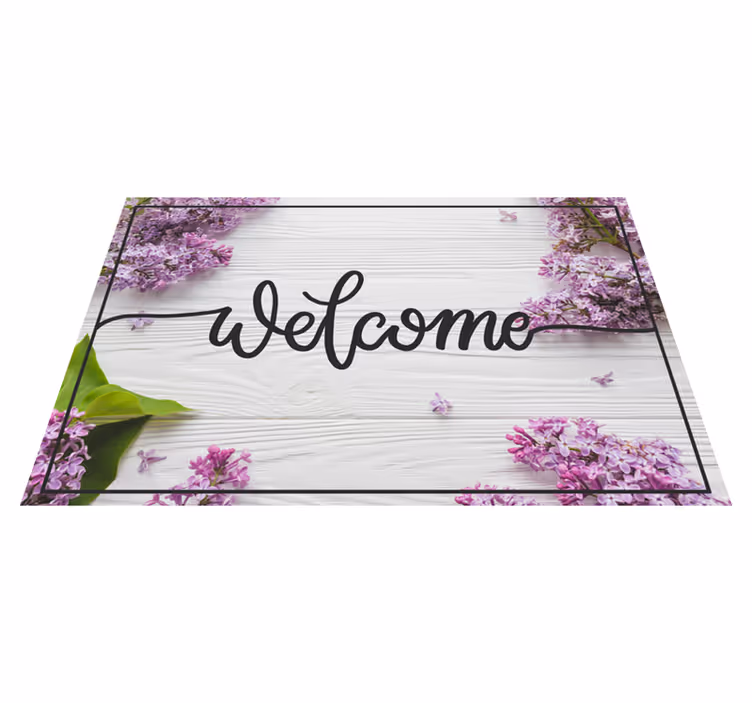 Velkommen blomster træ vinylgulve - TenStickers