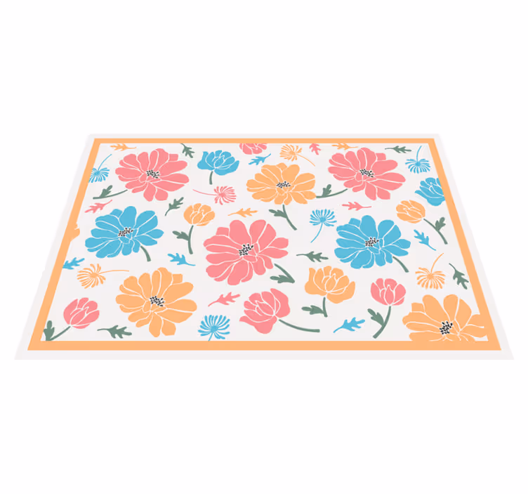 Farverige blomster tæppe - TenStickers